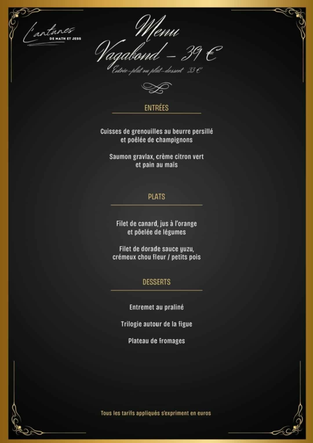 Menu dégustation - Été